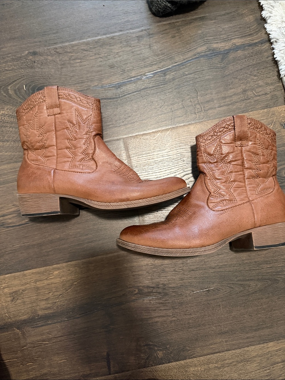 Coconuts Women's Brown Western Ankle Boots - Classic Cowboy Style